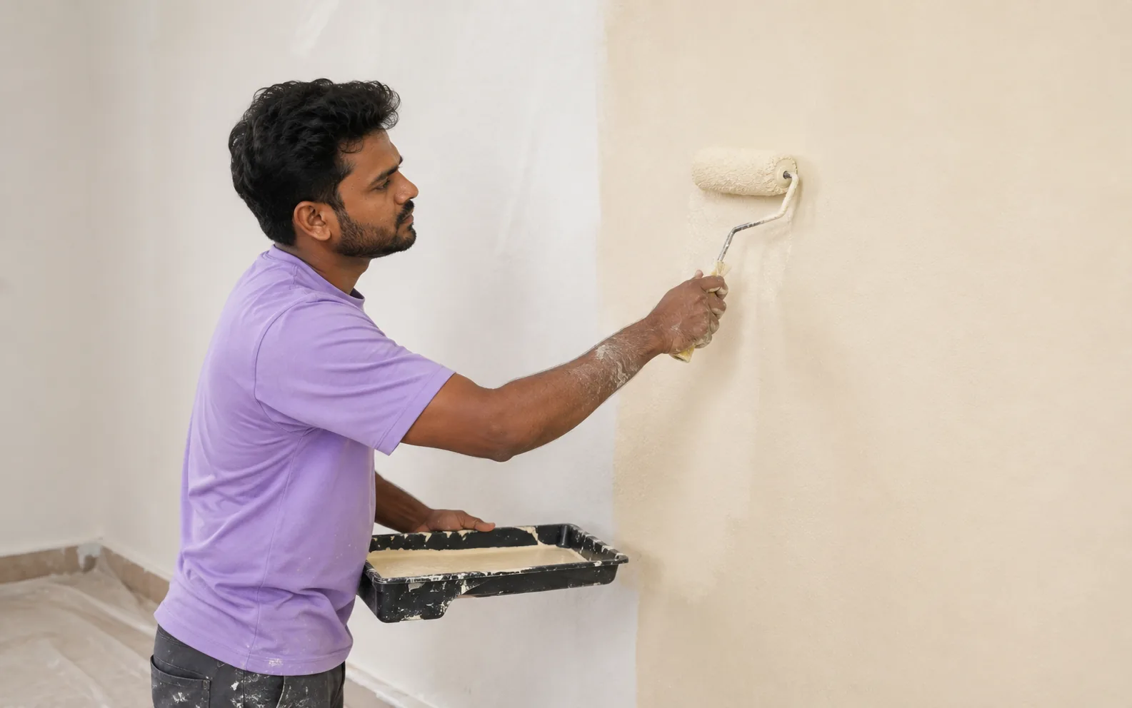 Economy interior painting (per sq ft)
