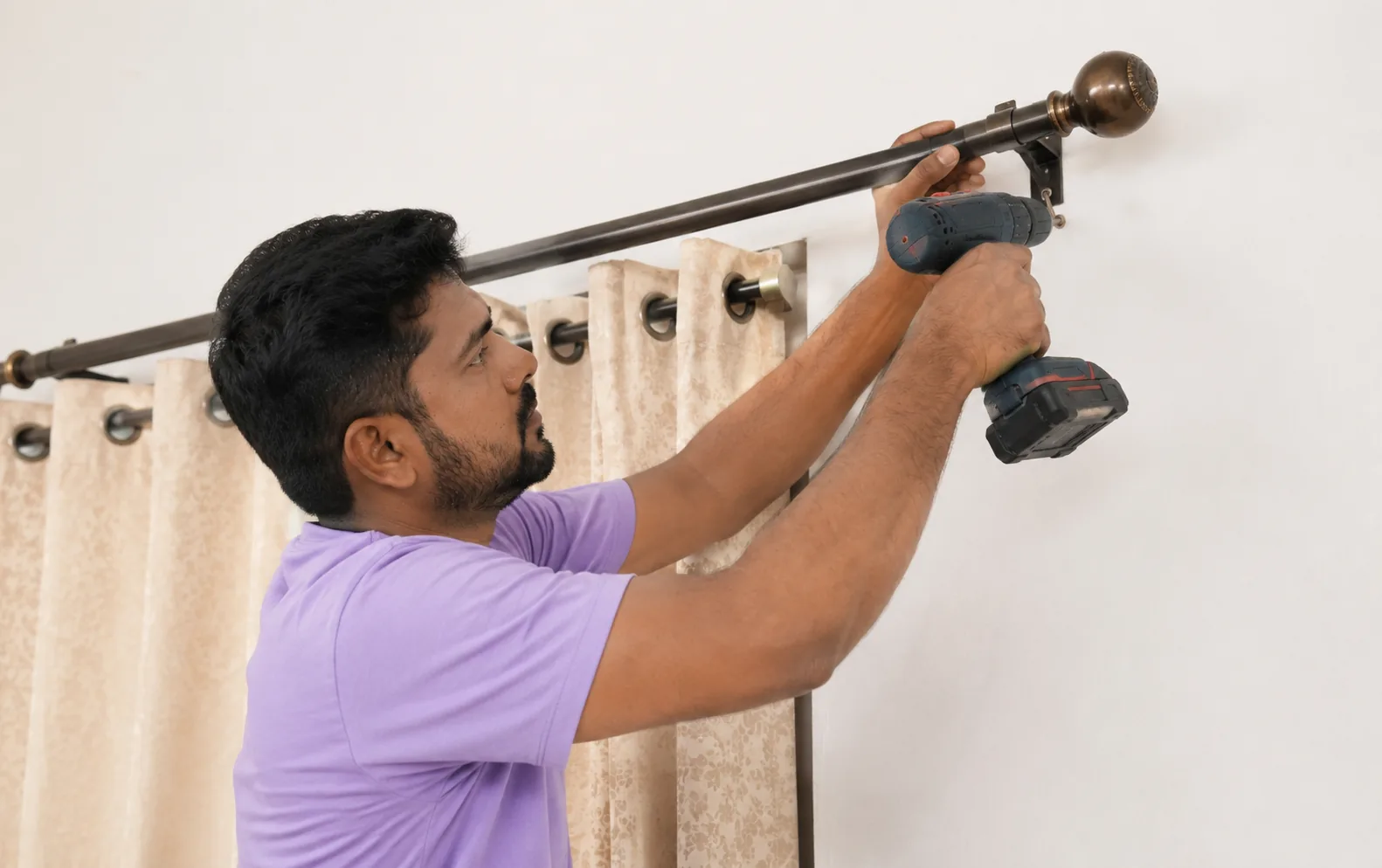 Curtain rod installation
