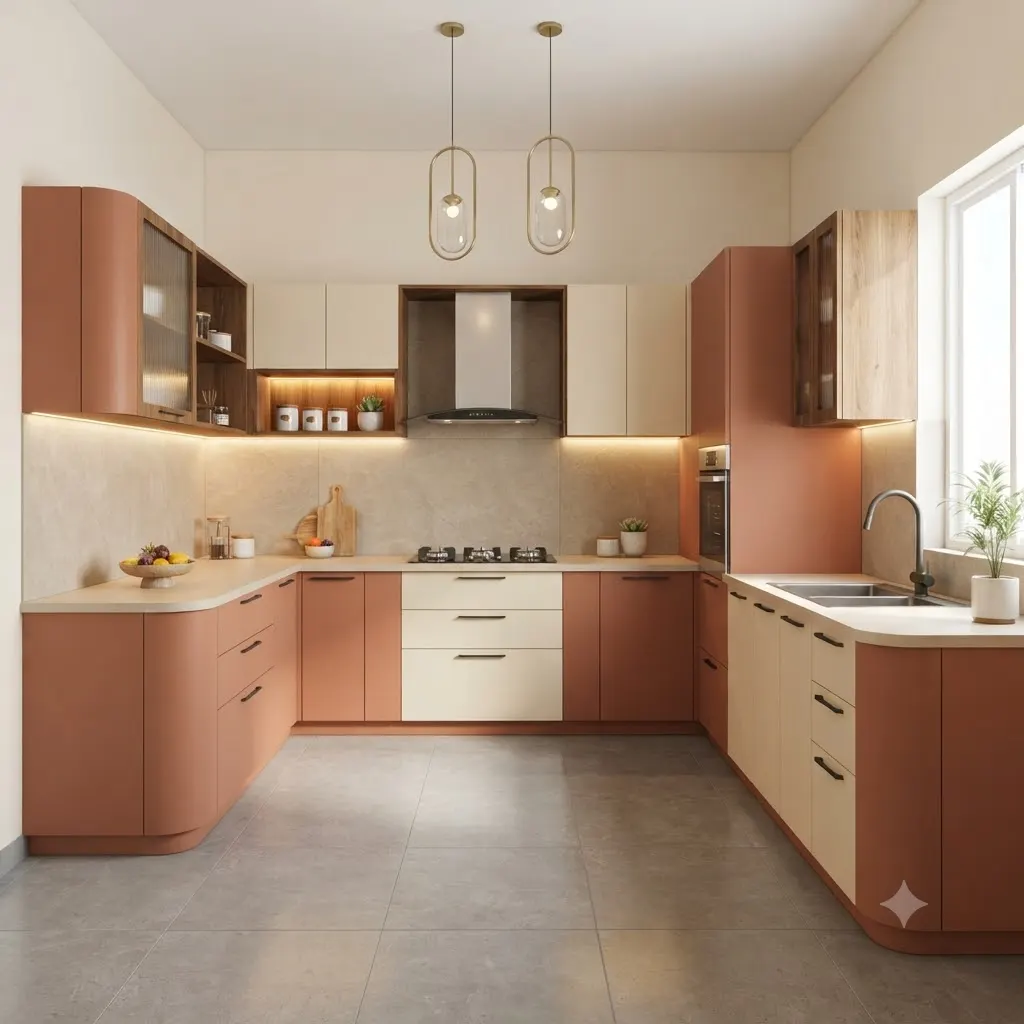 U-Shaped Modular Kitchen
