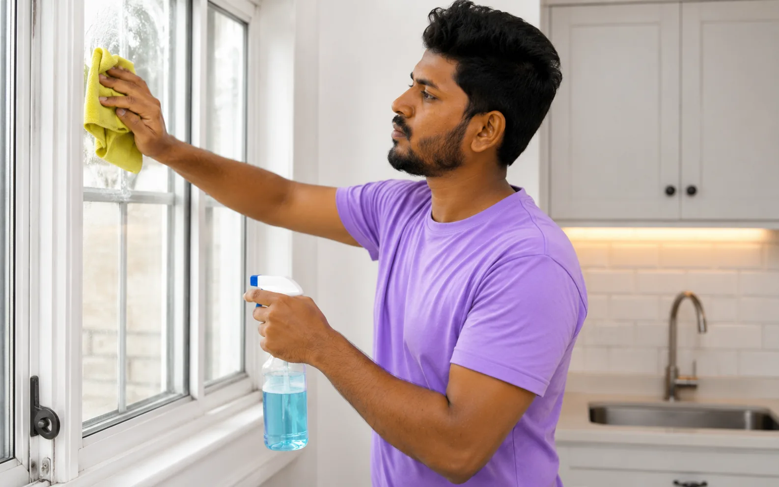 Kitchen window cleaning